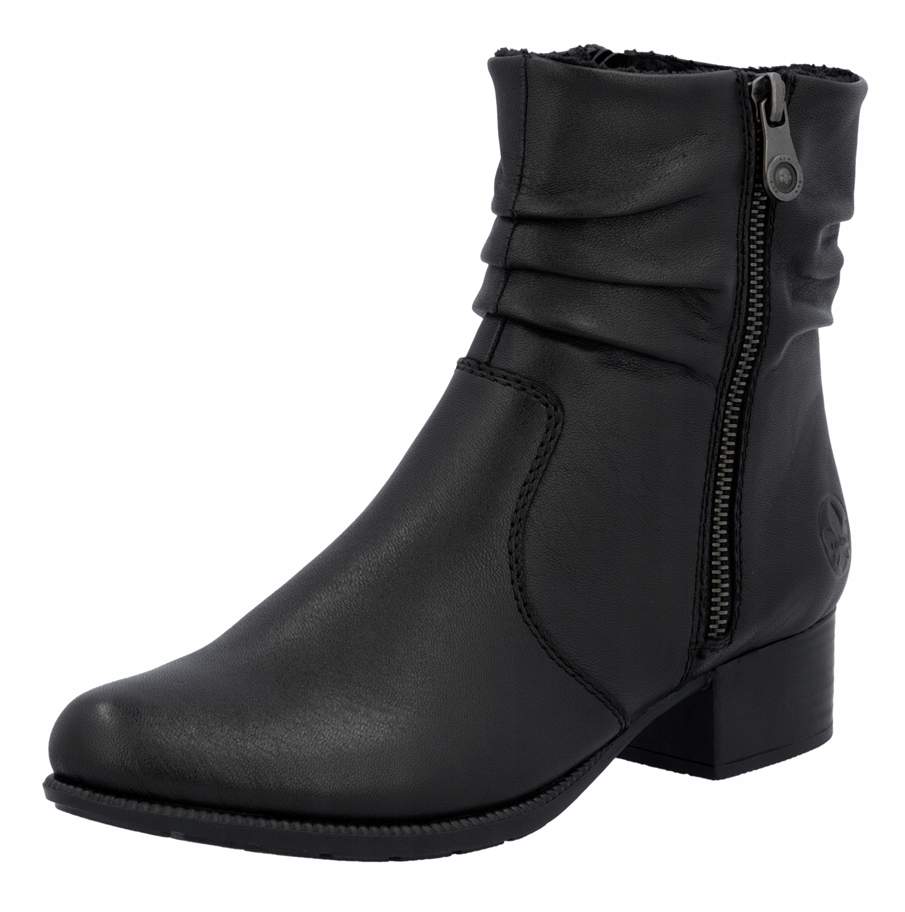 dámské kotníkové boty Rieker 78656-00 vel. 36, černé, klasické, z kůže