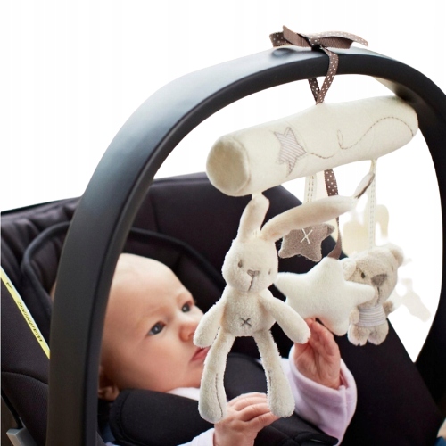 

Zawieszka Na Wózek Nosidełko Szaro Białe Zwierzaki