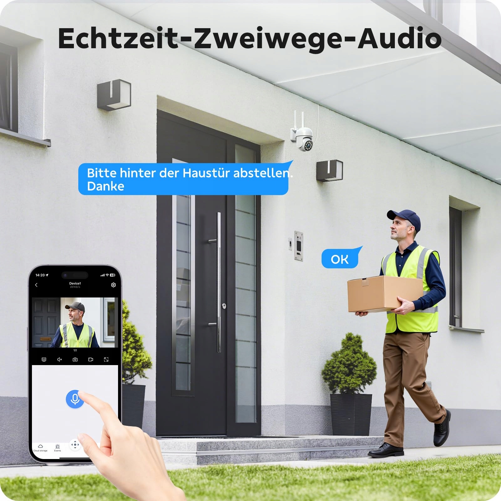 CAMPAMP Zestaw Kamer Monitoringu WLAN 24/7 16CH NVR 500GB 2W Audio — miniatura 7