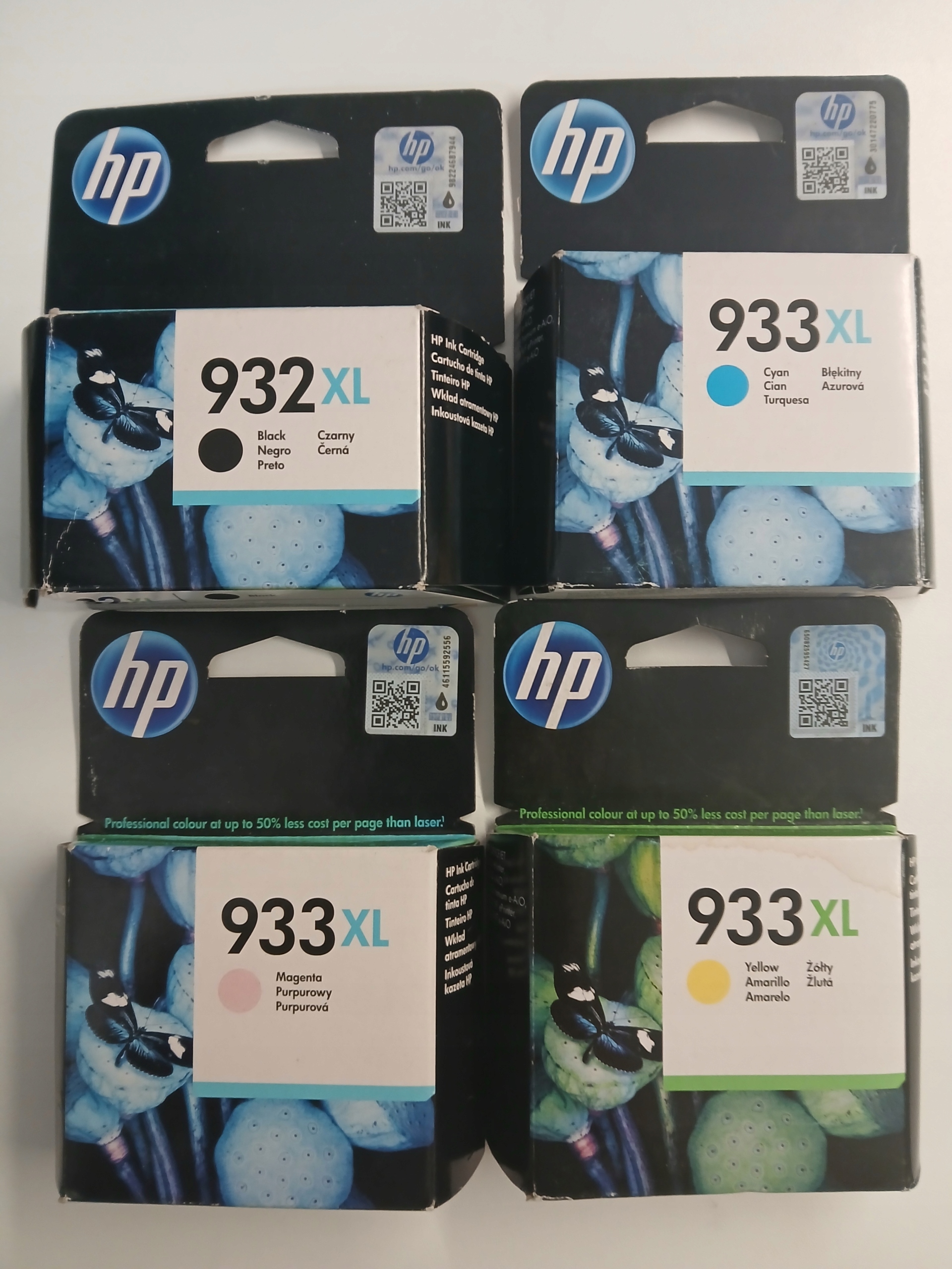 4 x atrament Hp 932XL/933XL C2P42AE sada Originál