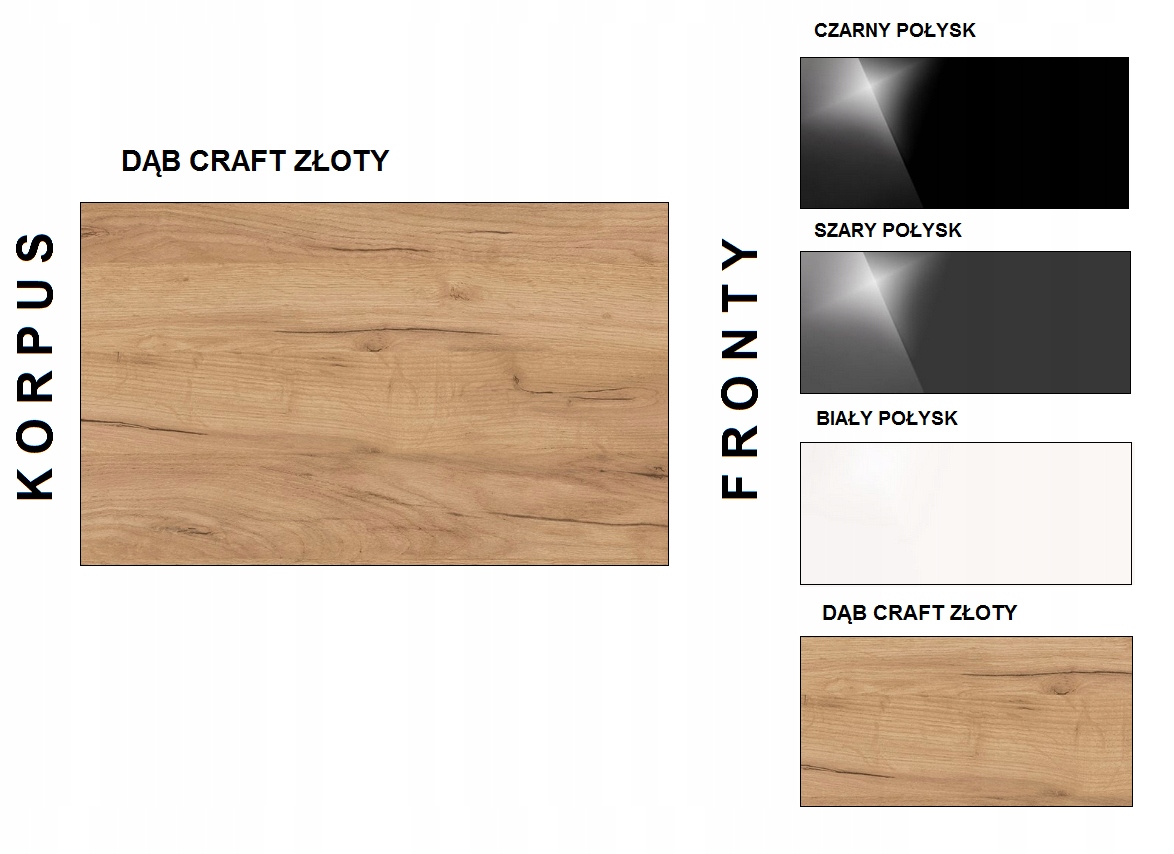SZAFKA RTV LUNA 140 DĄB CRAFT ZŁOTY / POŁYSK / MAT Marka Art-Meble
