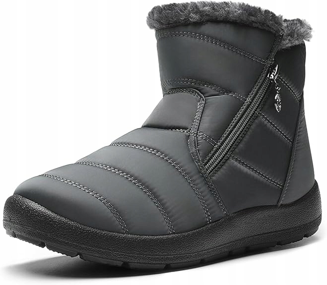 Dream Pairs Dámské zimní boty Sněhule Teplé Vodotěsné Šedé 37