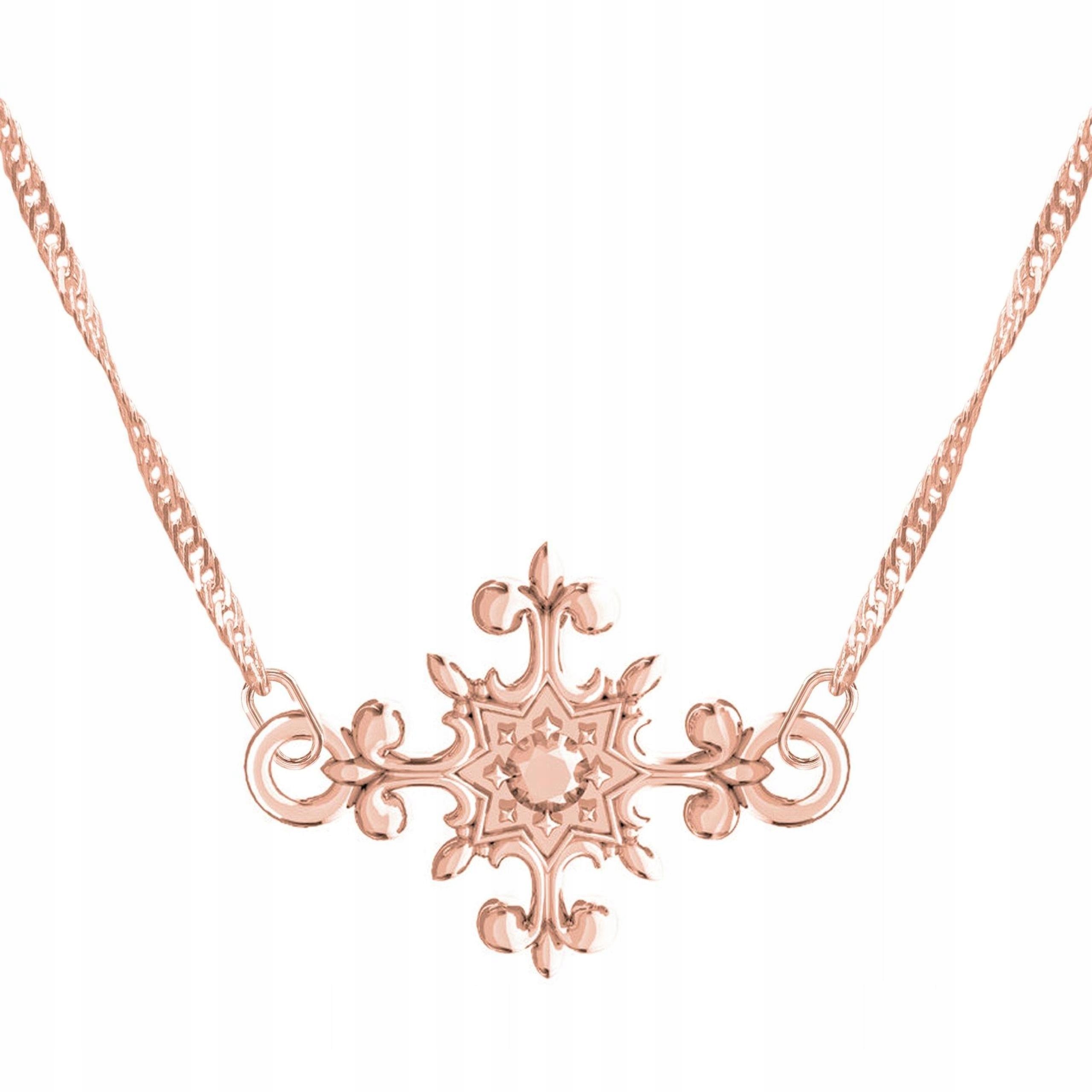 Náhrdelník Pozlacený křížek Ozdobný kříž s ozdobným křížem Stříbro 925