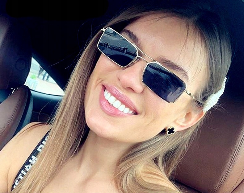 Pilotki prostokątne Okulary przeciwsłoneczne Metal Czarne Damskie Męskie Płeć uniseks