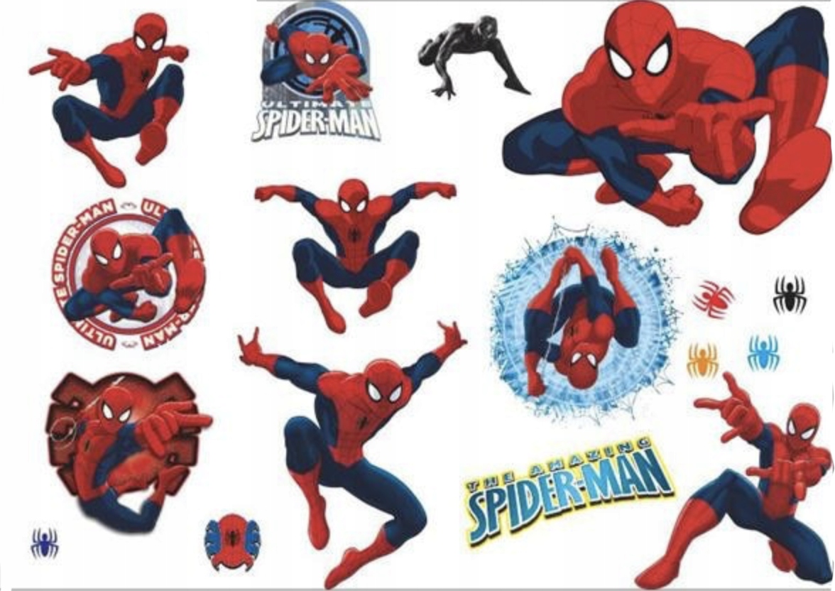 

Naklejki na ścianę szafkę Spiderman Pająk 17 szt.