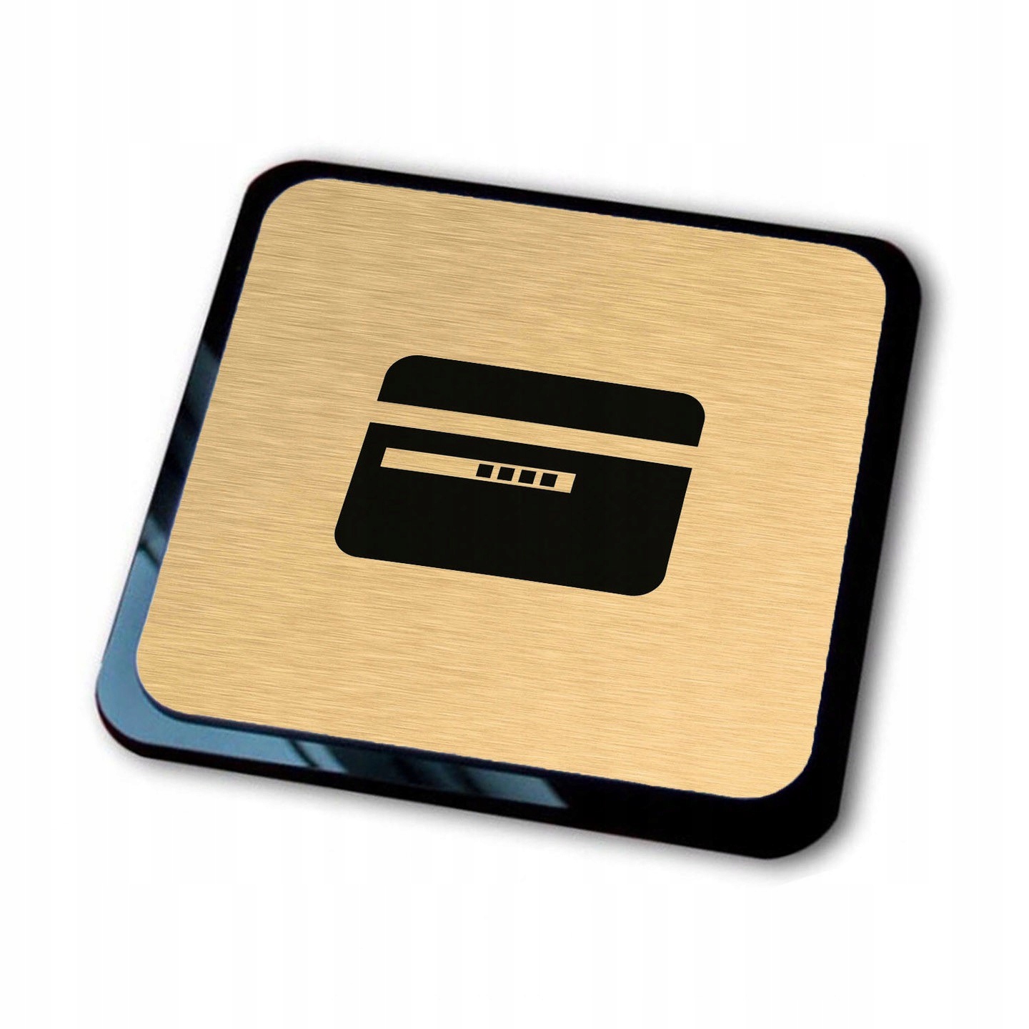 złota tabliczka informacyjna grawer karta