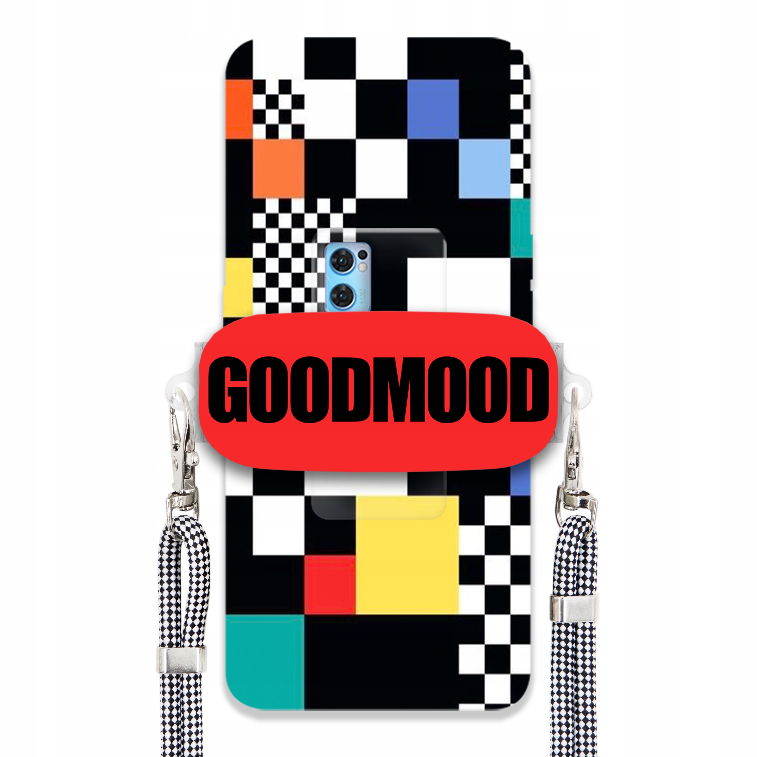 Puzdro Pre Oppo Reno 7 Pro Case Držiak Na Vodítko Na Telefón Pixelart MIX Vzorov