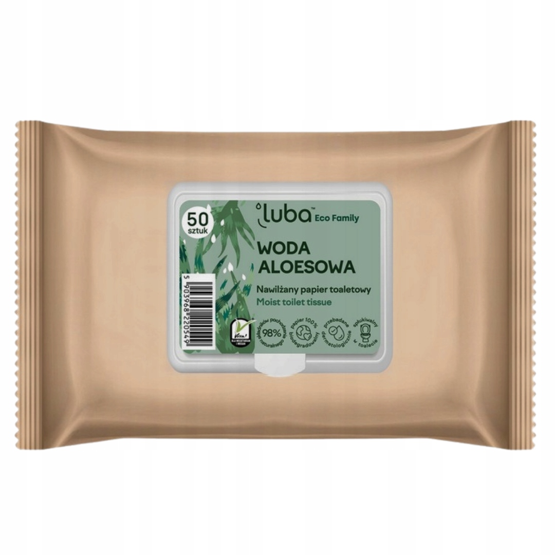 Papier Nawilżany Toaletowy Chusteczki Luba Aloes 98% Naturalny Skład x10 EAN (GTIN) 5903968220549