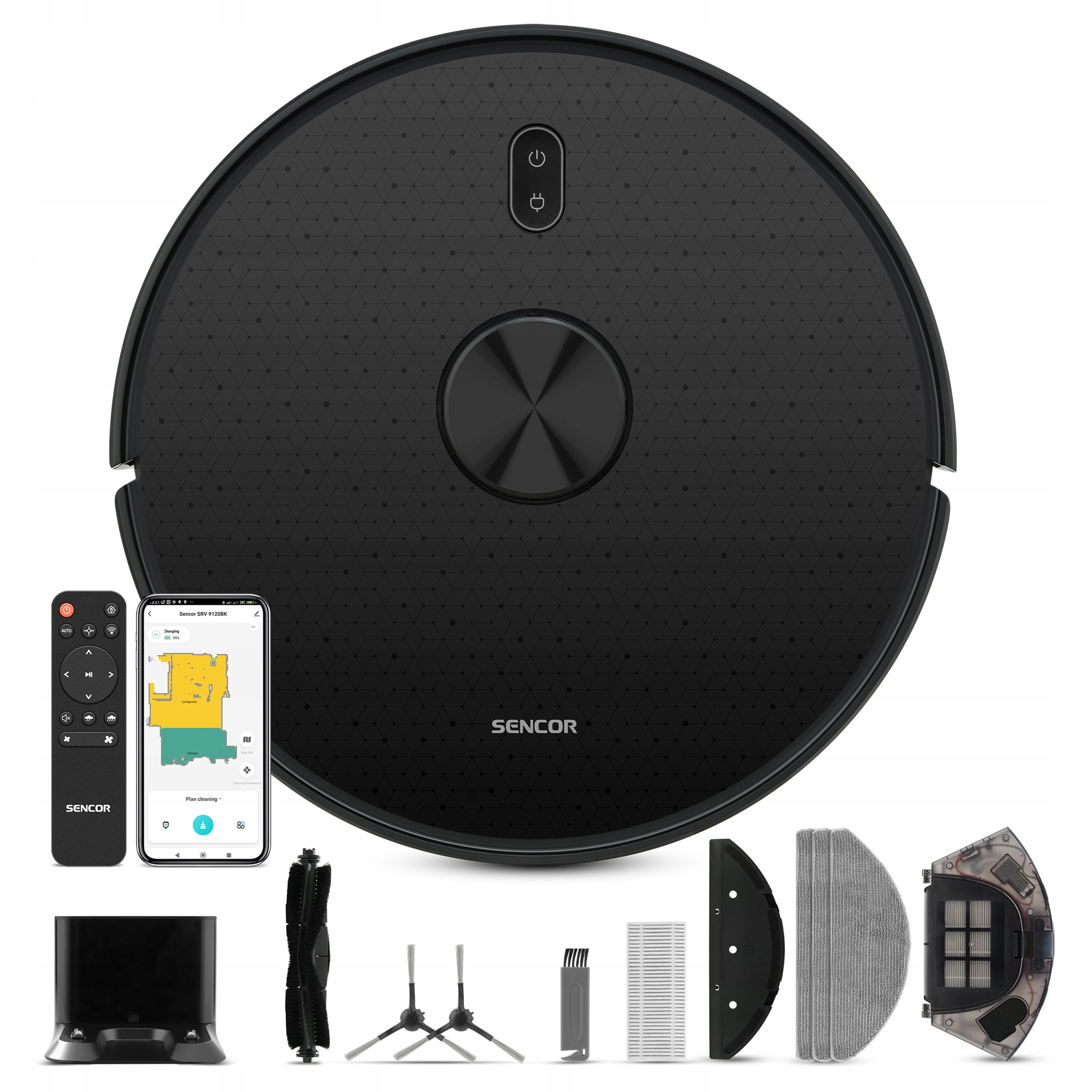 Robotický vysavač Sencor Srv 9120BK černý