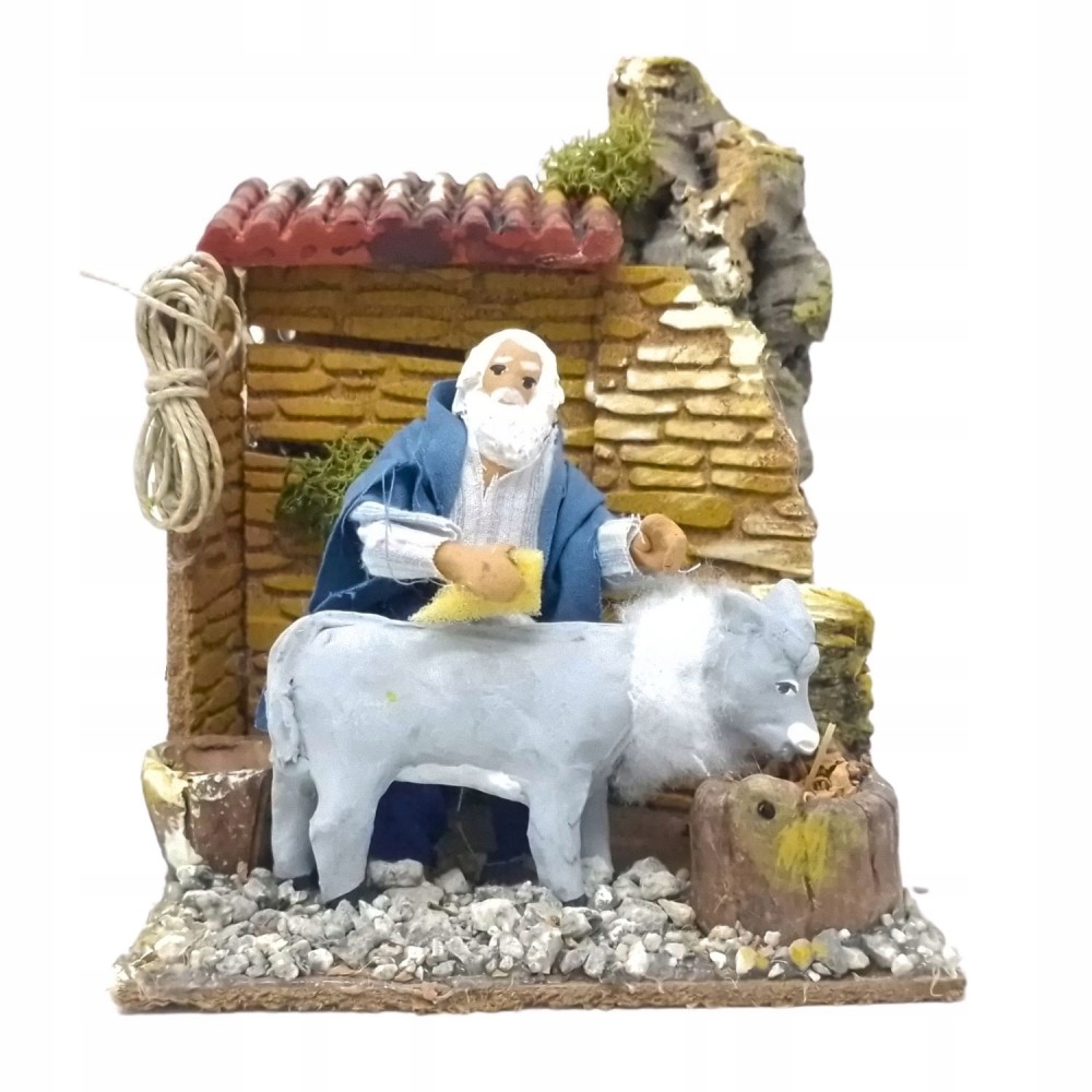 Pohyblivá Figúrka Do Šopky 'muž Umývajúci Osla' pre postavy s výškou 10 cm 220 V