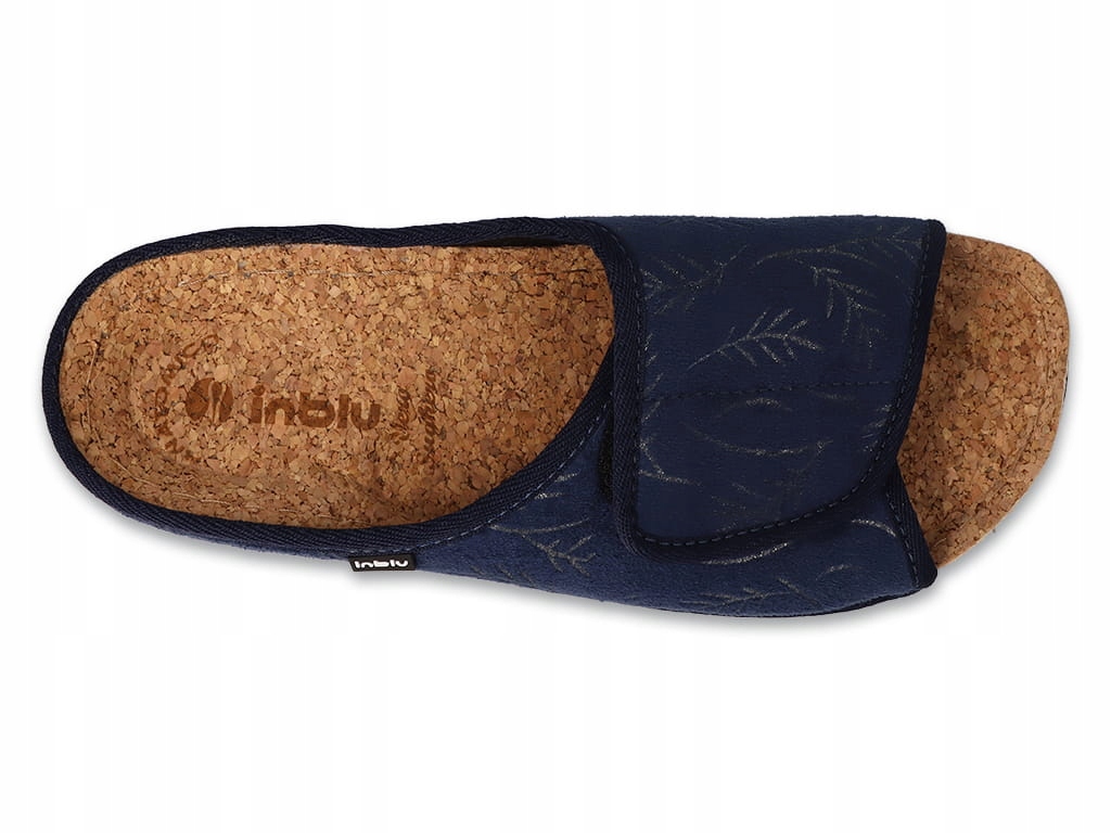 INBLU KAPCIE KLAPKI ODKRYTE PALCE DAMSKIE PROFILOWANE NA RZEPY NA KORKU 38 Rozmiar 38