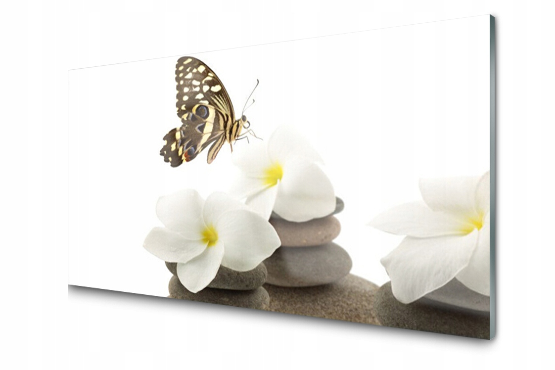 

Panel szklany dekor Motyl Kwiat 120x60 + Klej