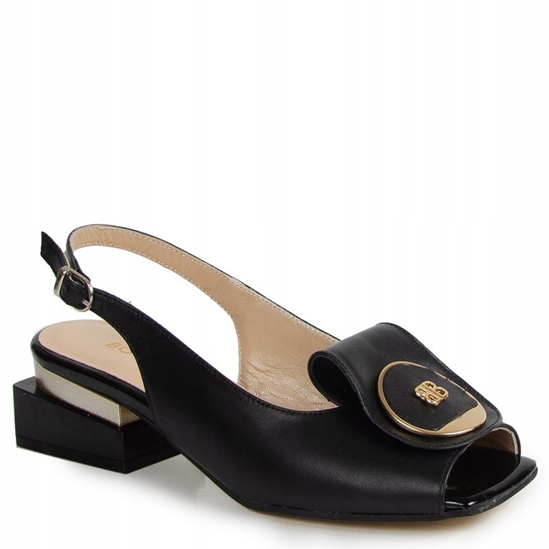 Boccato 335.606 Černé Kožené Sandály S Ozdobou 36