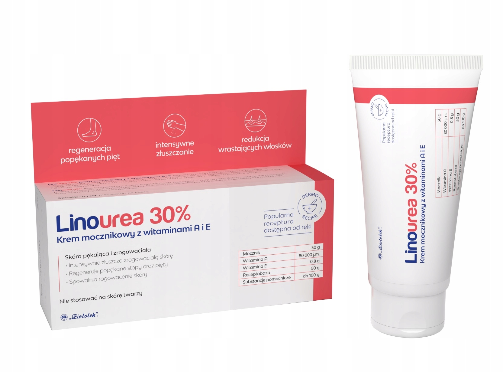 

Linourea 30% krem mocznikowy z witaminą A i E 50g