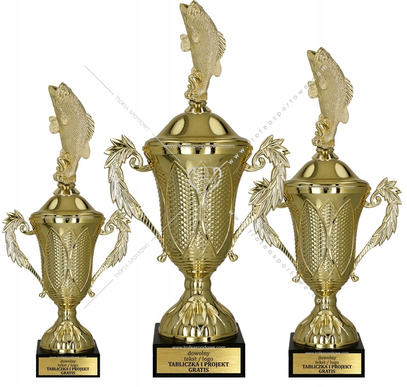 

Komplet Pucharów Wędkarstwo 44-39-35 cm Grawer