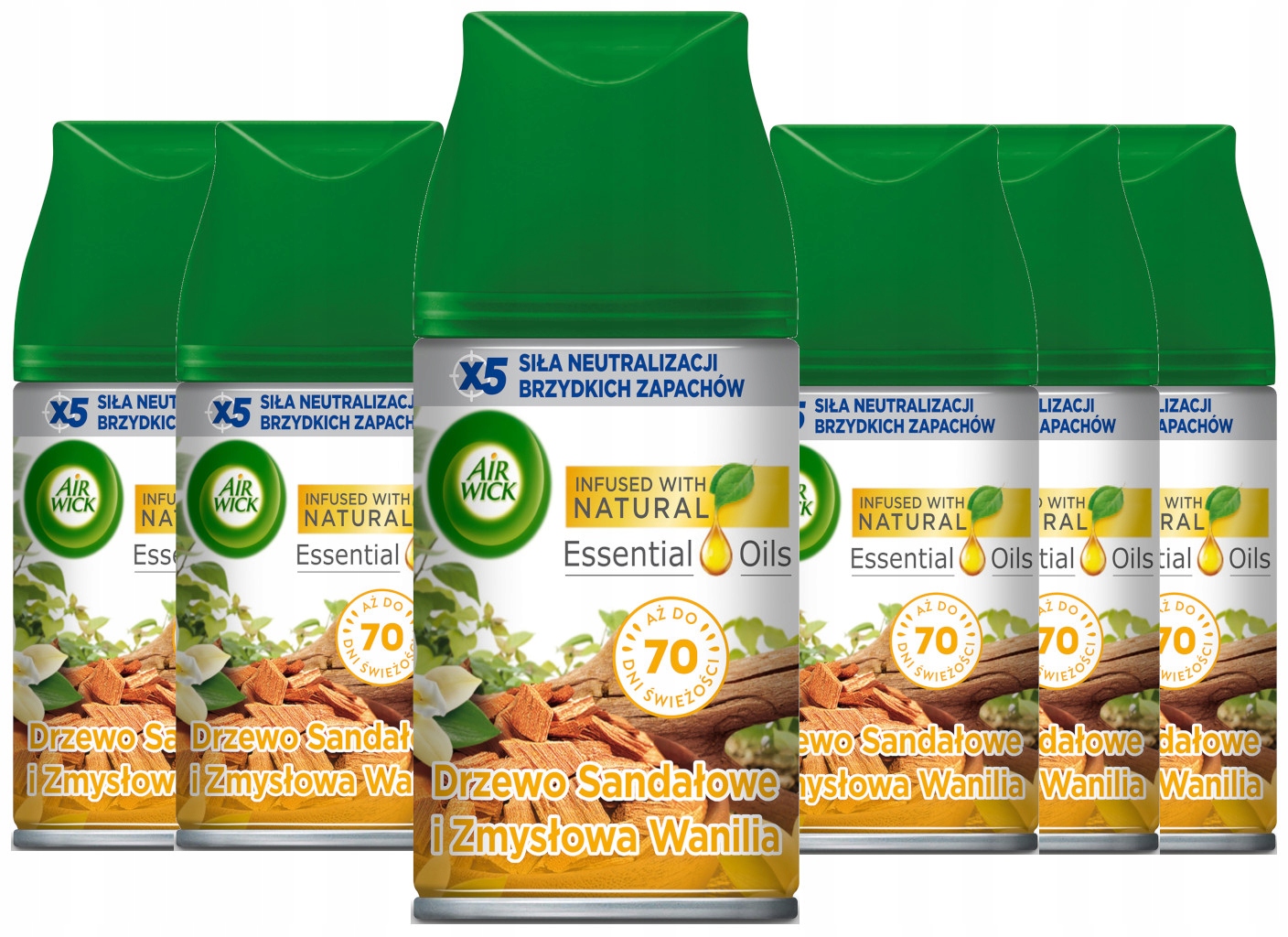 Levně Sada Air Wick Freshmatic Sandálové dřevo a Vanilka, náplň 6 x 250 ml