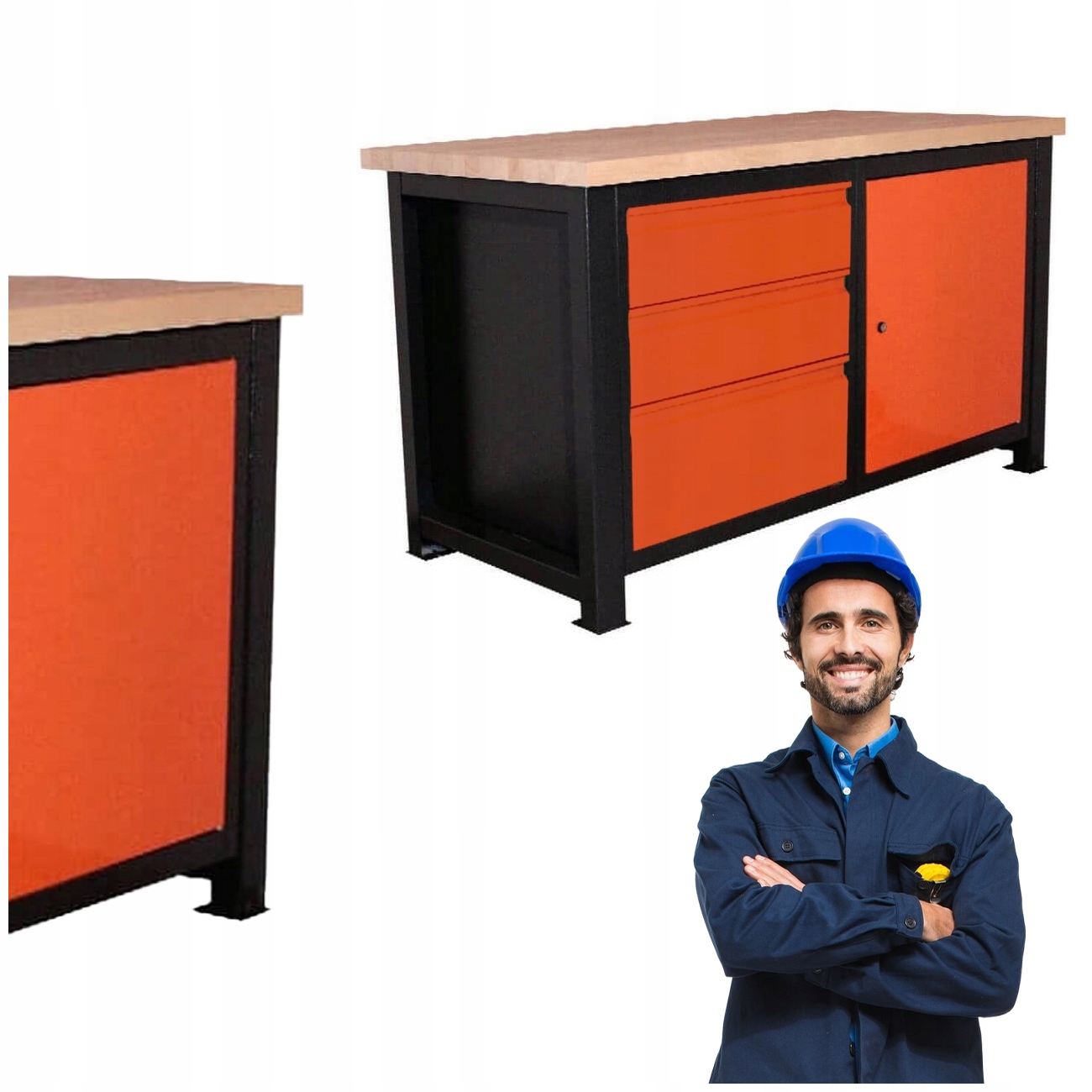 Průmyslový Pracovní Stůl Kovový, Silný, Garážový, 145X68X83 CM