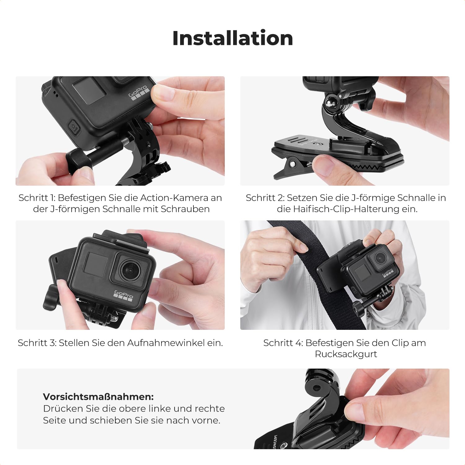 K&F CONCEPT Plecakowy Uchwyt Na Ramię Do Kamer Sportowych Hero DJI Osmo — miniatura 7