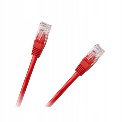 Kabel UTP 8c wtyk-wtyk CCA czerwony cat.6e 3m