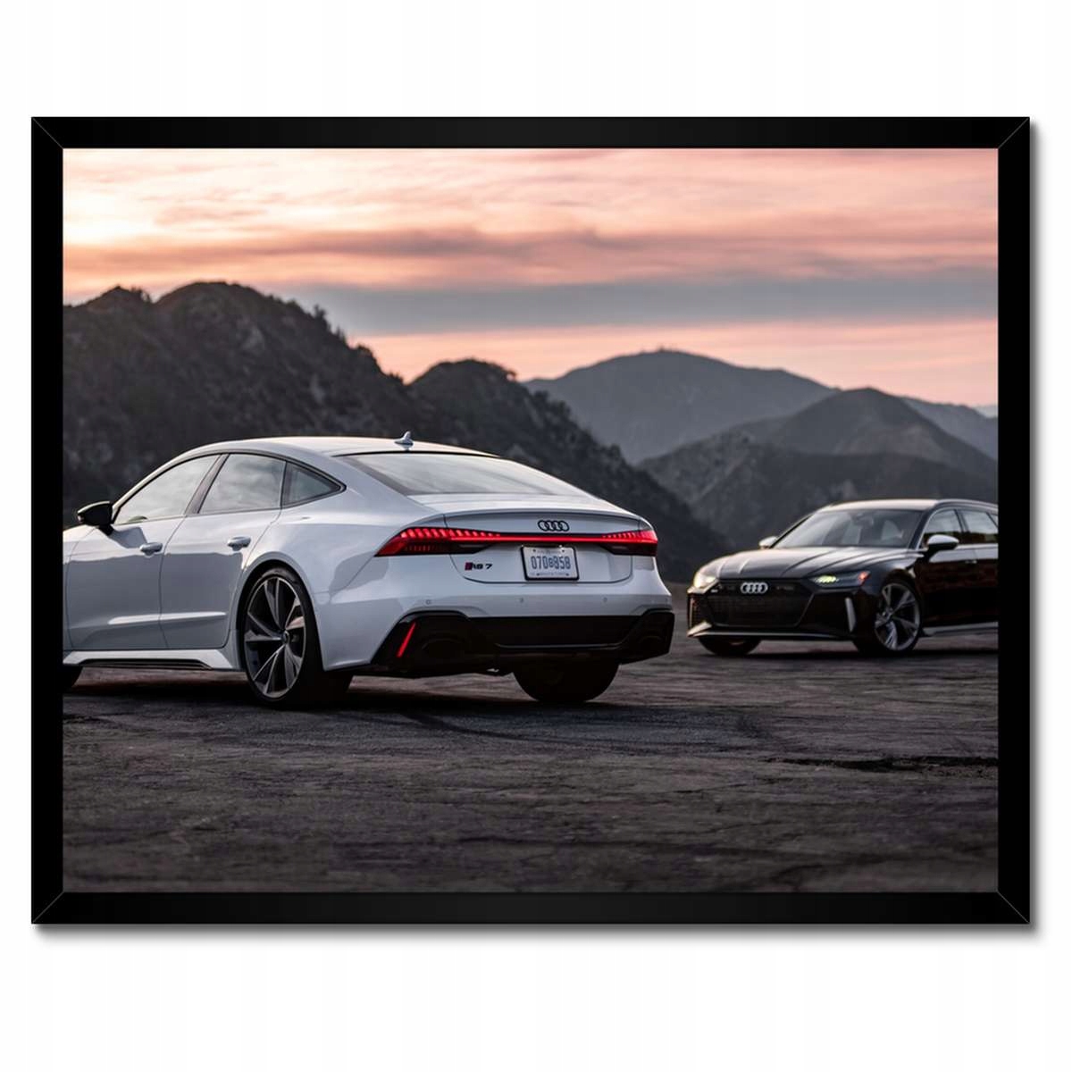 Plakáty v rámu 50x40 Bílé a černé Audi RS7