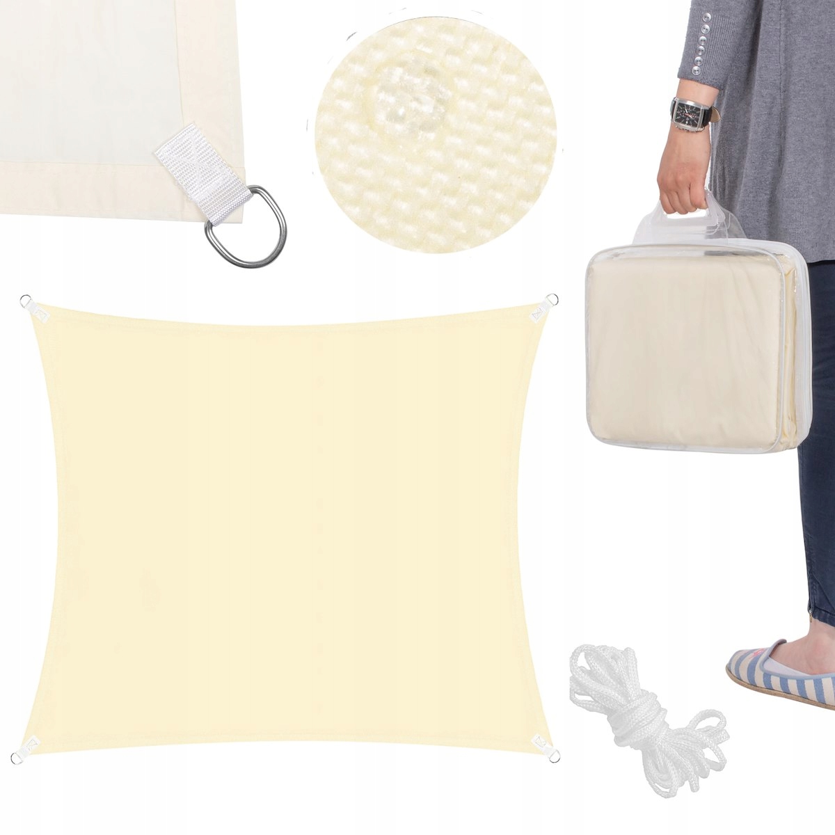 

Żagiel Przeciwsłoneczny Wodoodporny Ogrodowy 3x3m