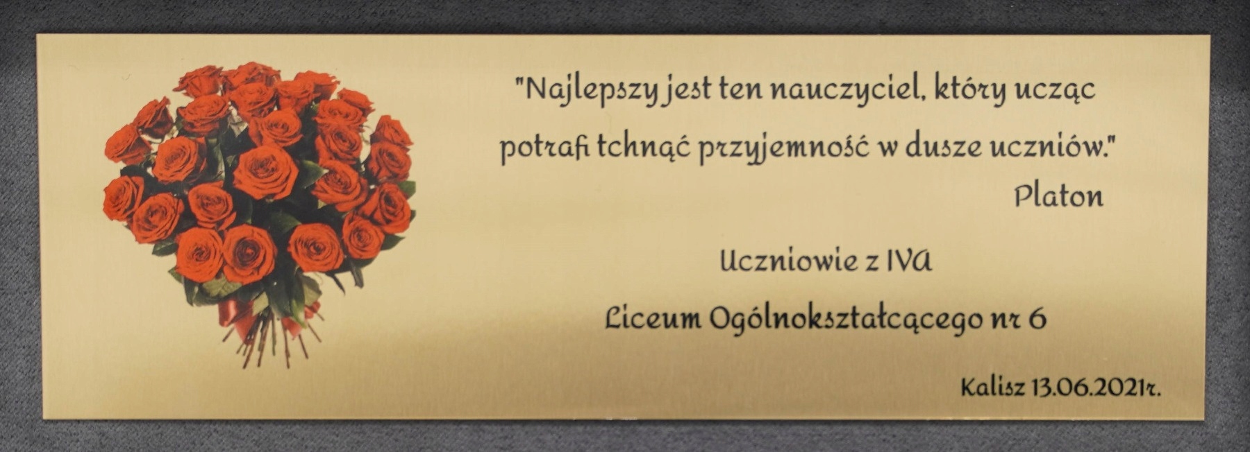 

Tabliczka kolorowa z dedykacją do Parker Waterman