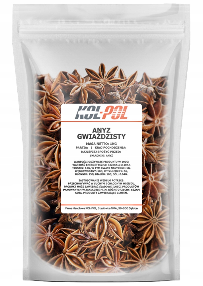 Levně Anýz hvězdičky 1 kg Hvězdicový celý aromatický Kol-Pol