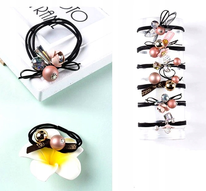 Zestaw gumek Gumki frotek gumka do włosów 6 sztuk Cechy frotka