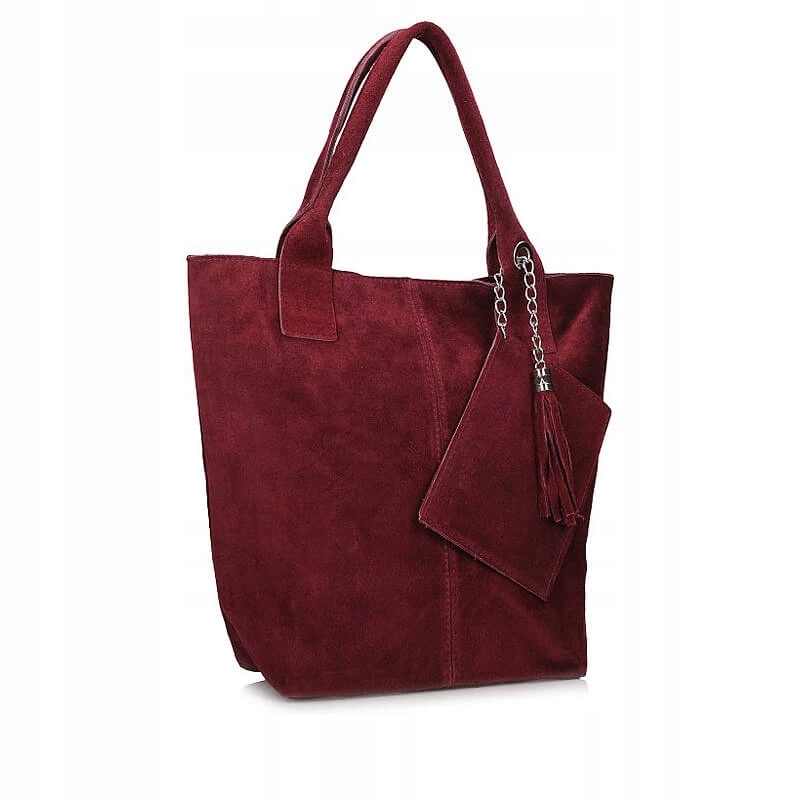 Dámská kabelka Toscanio 1101 vínová italská semišová vak