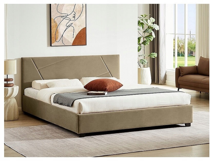 Posteľ Columbia Velvet 140x200 cm béžová do spálne Sig