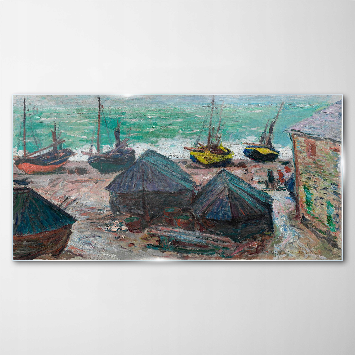 

Foto-obraz szklany Łodzie na plaży Monet 140x70 cm