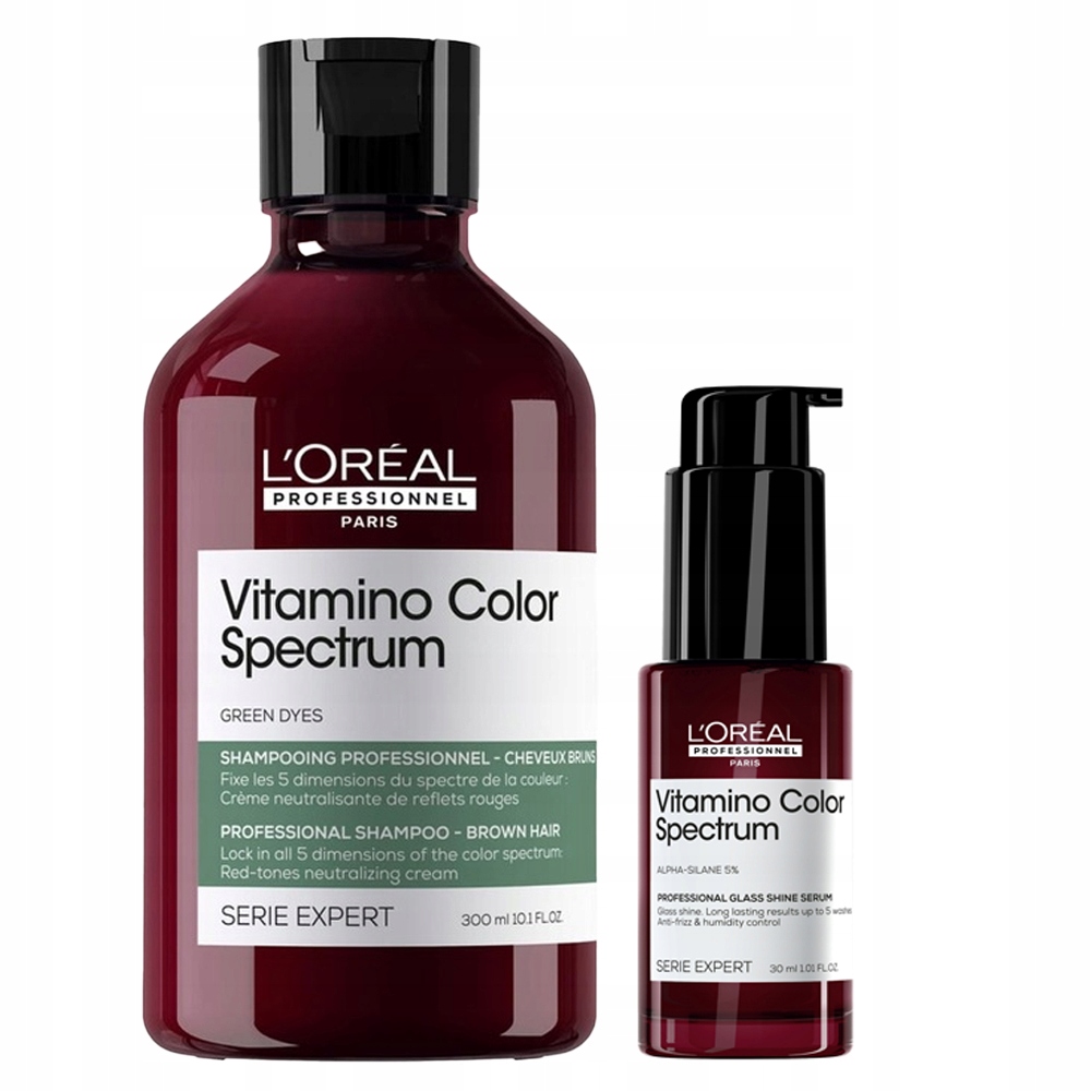 Loreal Vitamino Color Spectrum Green šampon 300 ml sérum 30 ml hnědé vlasy