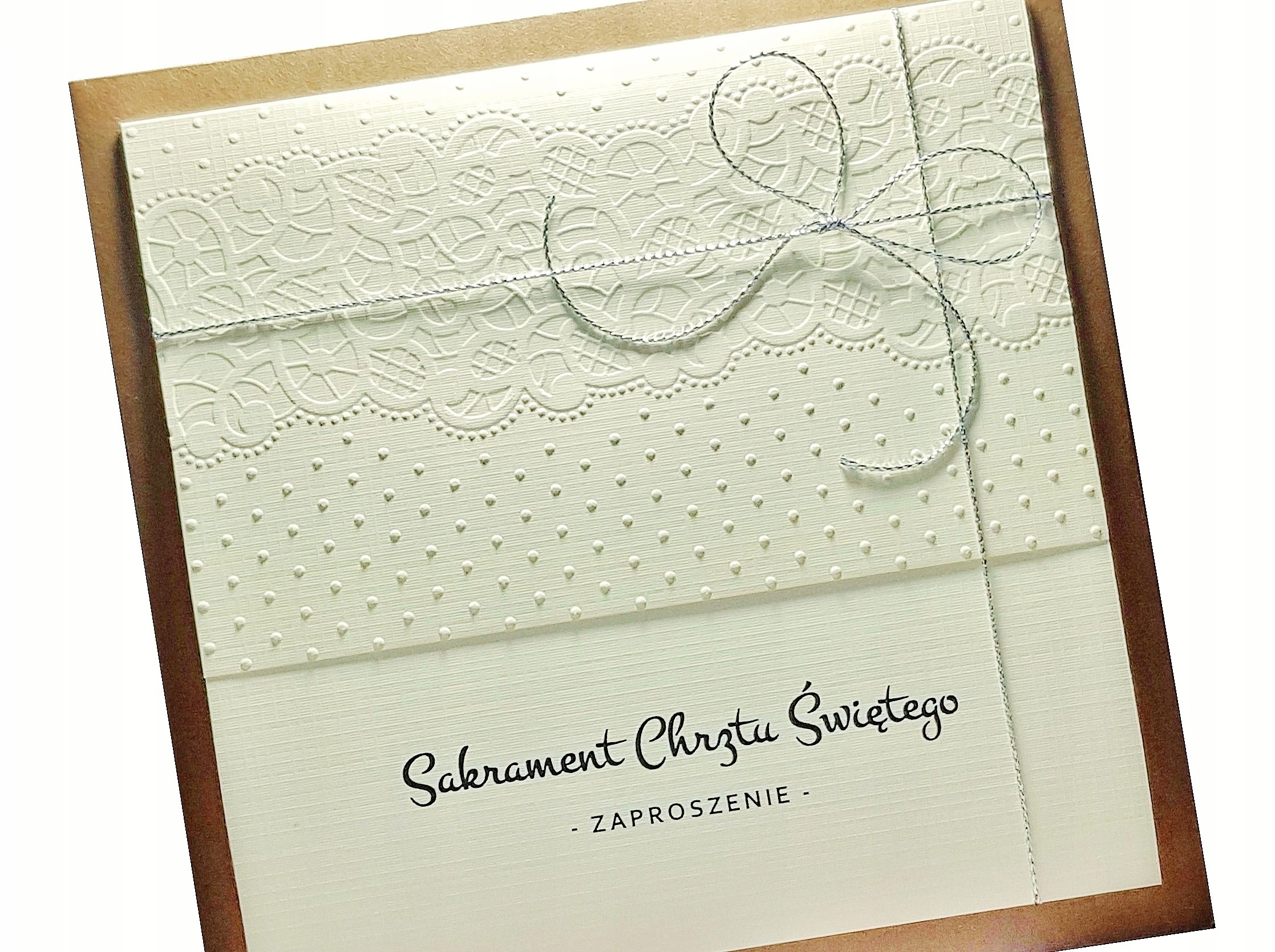 ZAPROSZENIA NA CHRZEST ŚWIĘTY CHRZCINY - KORONKA Wysokość produktu 14 cm