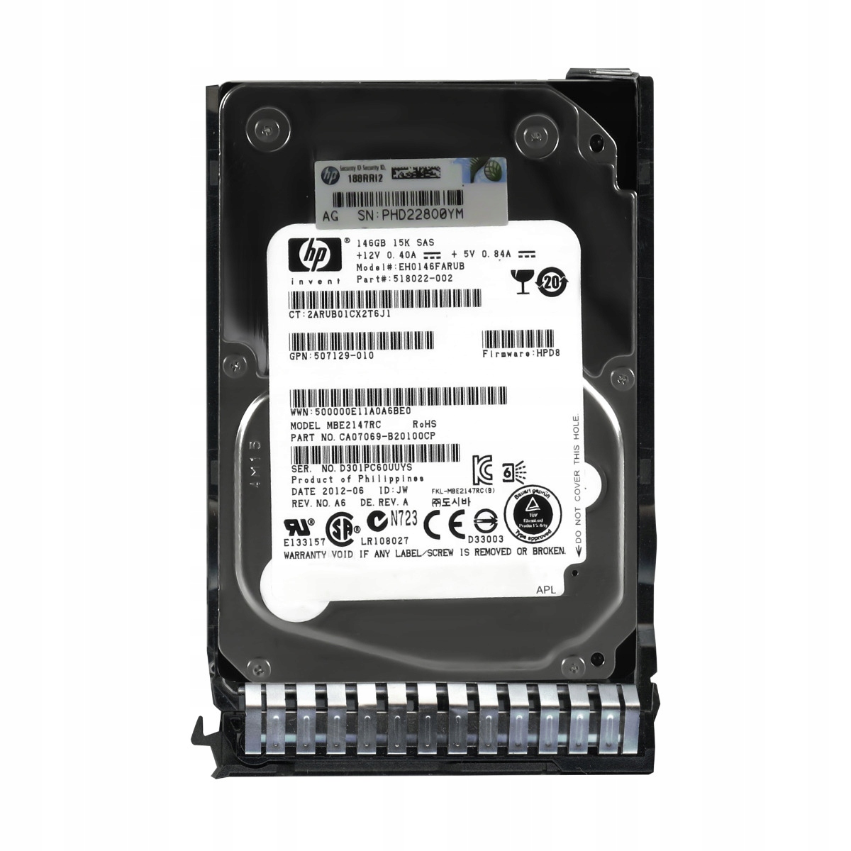 Hp 146GB 653950 518022-002 15K SAS-2 EH0146FARUB