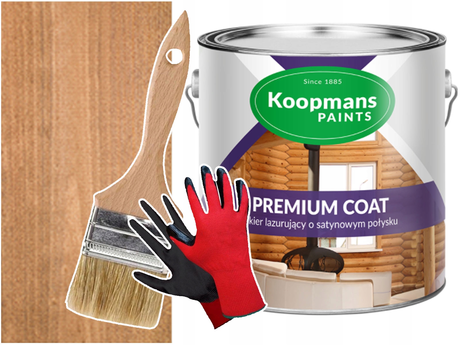 PREMIUM COAT Lakier do drewna ścian DĄB 5L