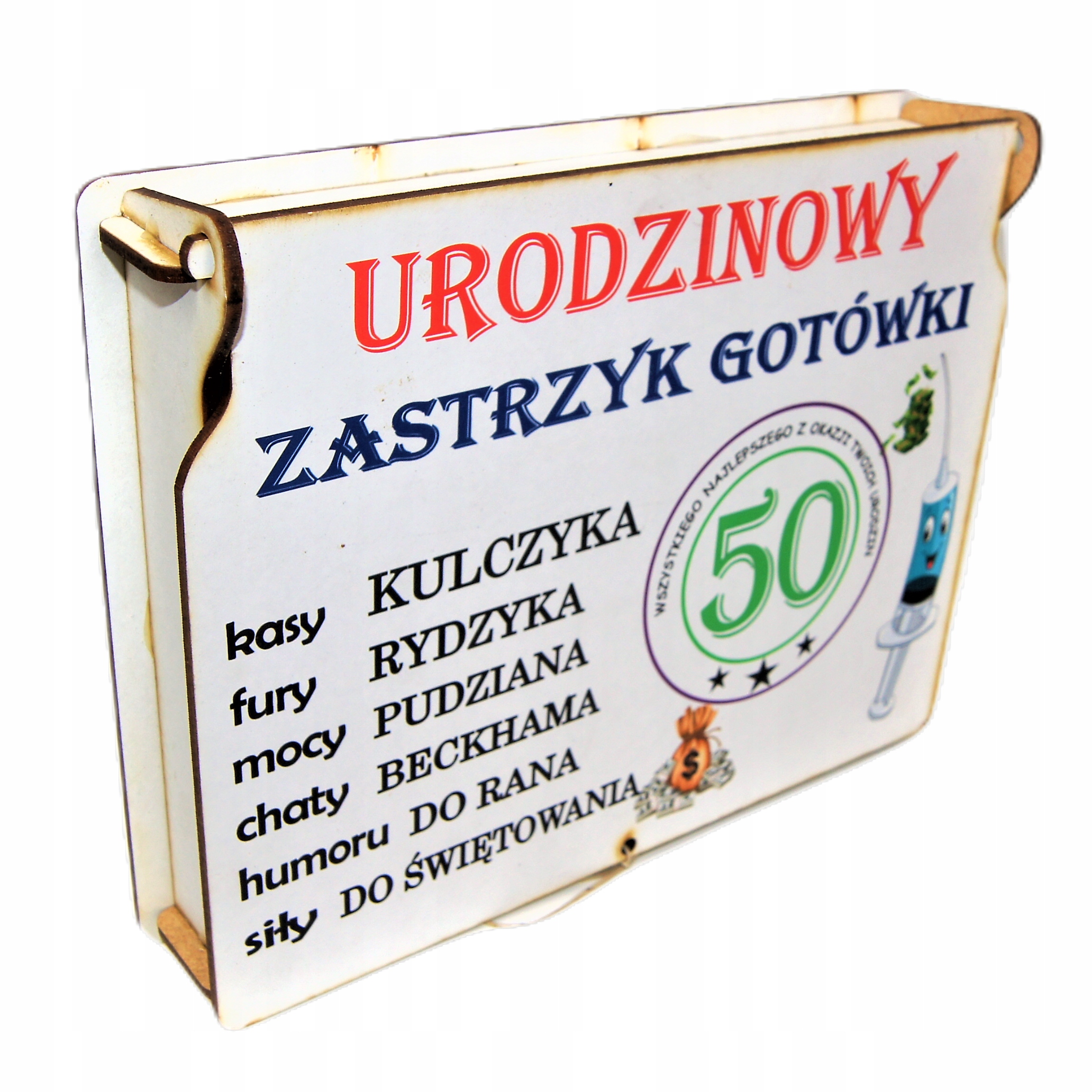 

Śmieszny na 50 Urodziny Zastrzyk Gotówki