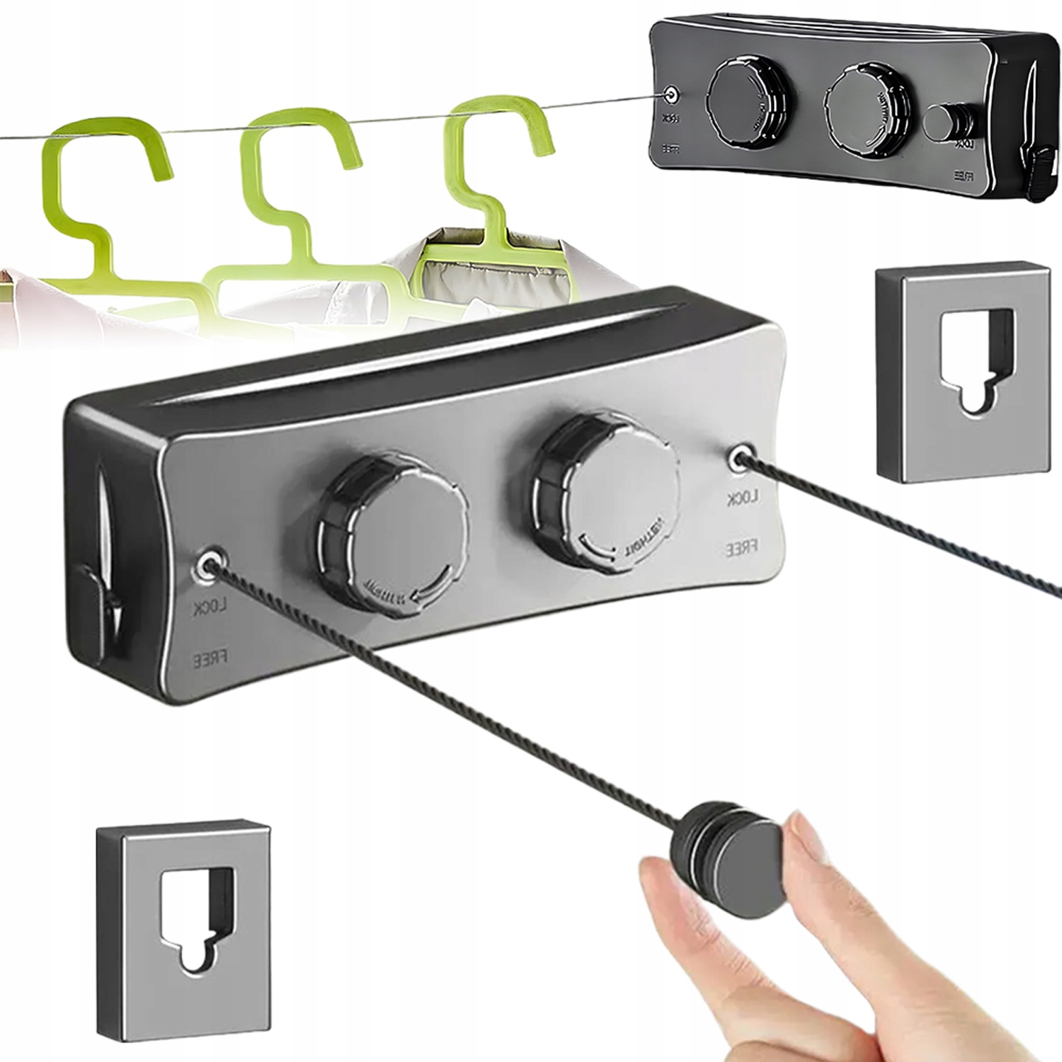 Levně Campingová Šňůra Na Sušení Prádla Šňůra Na Balkon 5,1 M 20 Kg