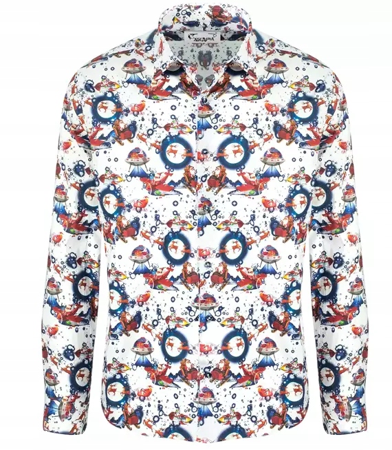 

Męska koszula w Mikołaje slim fit dopasowana 39/40