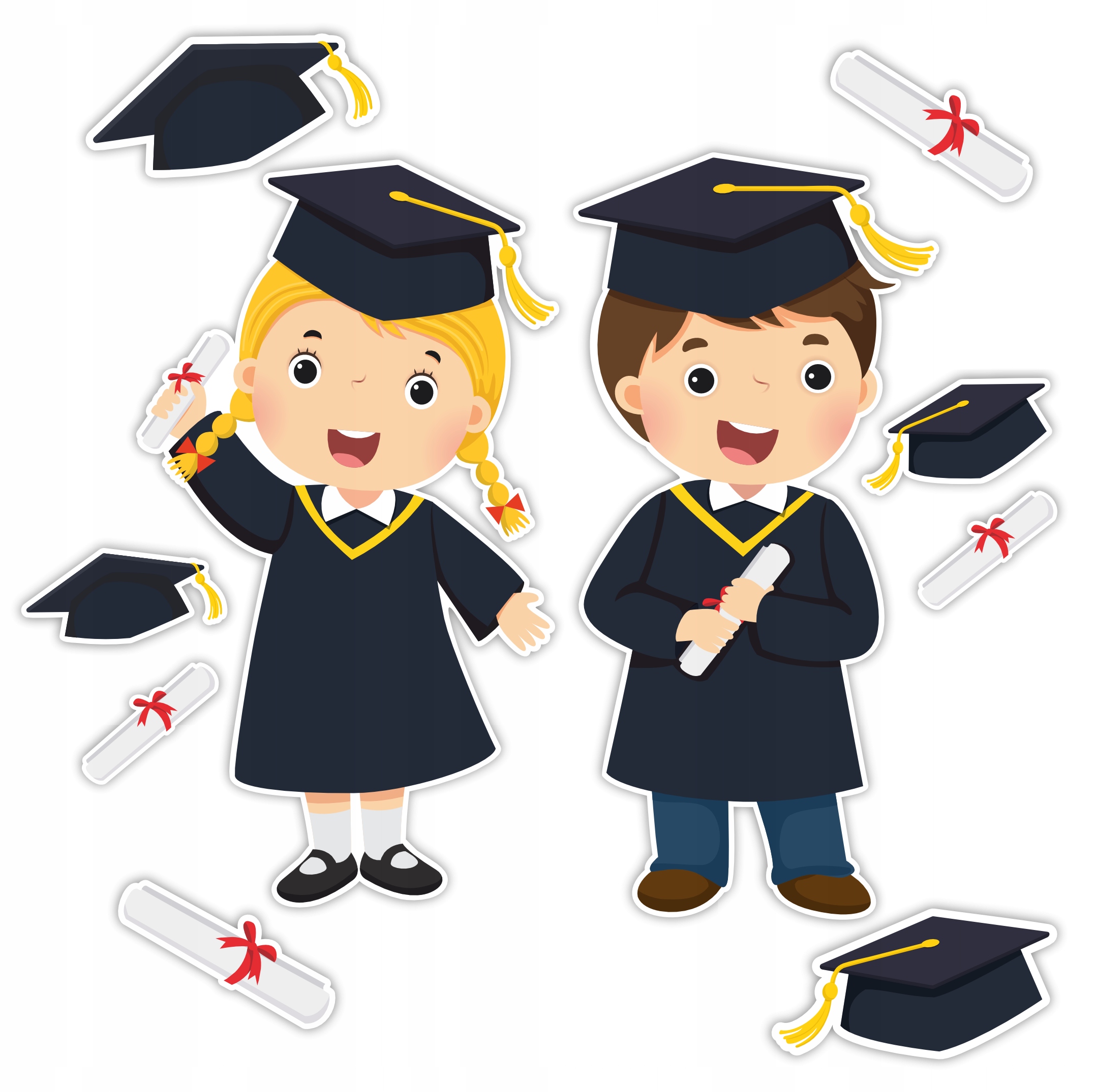 

Dekoracja Duża Szkolna Dzieci W Biretach XXL