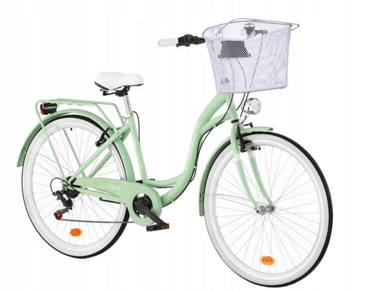 Rower miejski Indiana Moena S7B 28 cali damski Koszyk VKS-102WH Stalowy