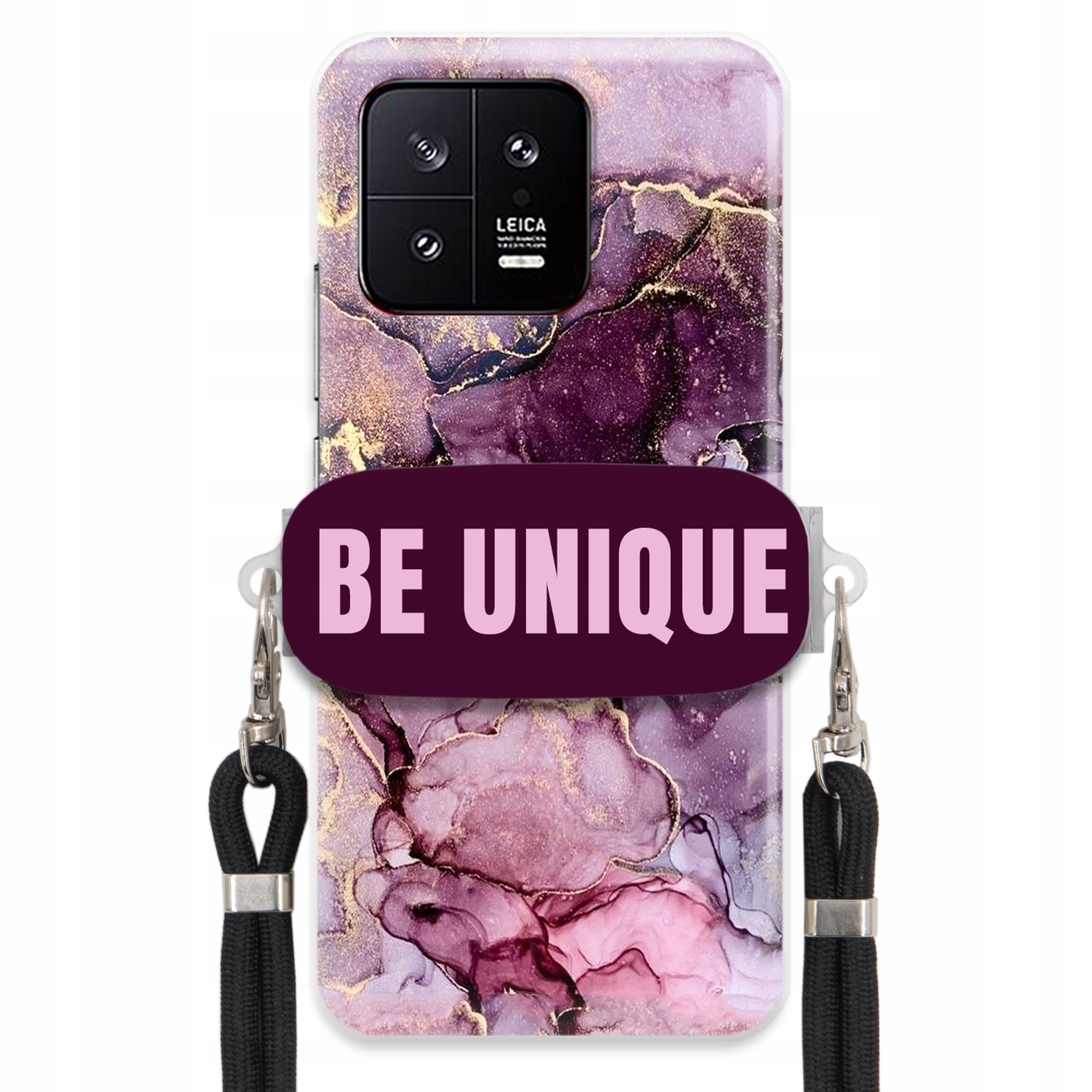 Prémiové puzdro pre Xiaomi 13 Case držiak na šnúrku Čierny fialový mramor