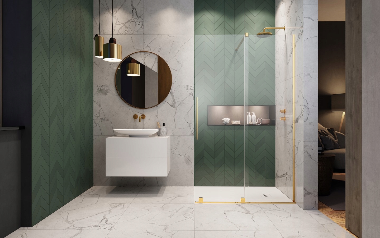 Kabina ścianka RADAWAY Furo Gold 120x200 PRAWA Marka Radaway