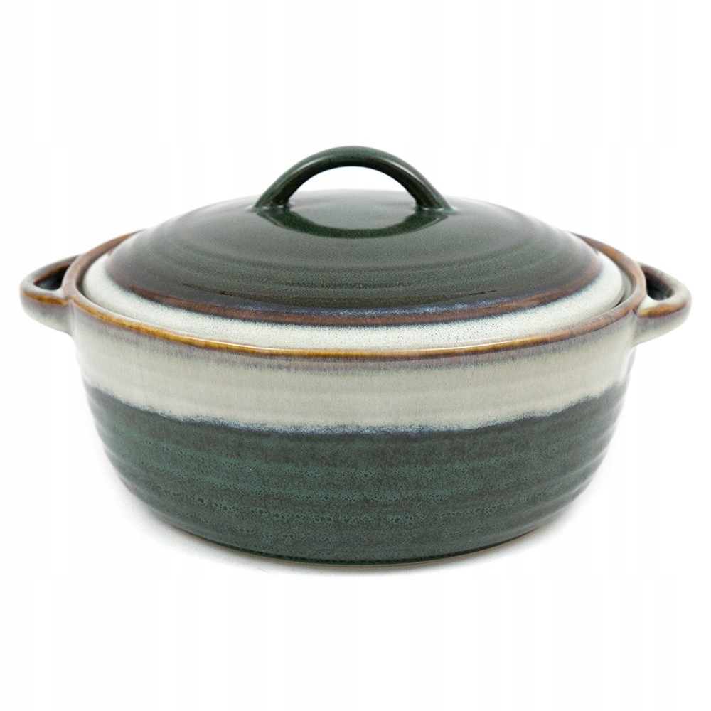 Keramická Váza Na Polévky 1,5 L Zelená Mořská, Ručně Malovaná, Lesklá