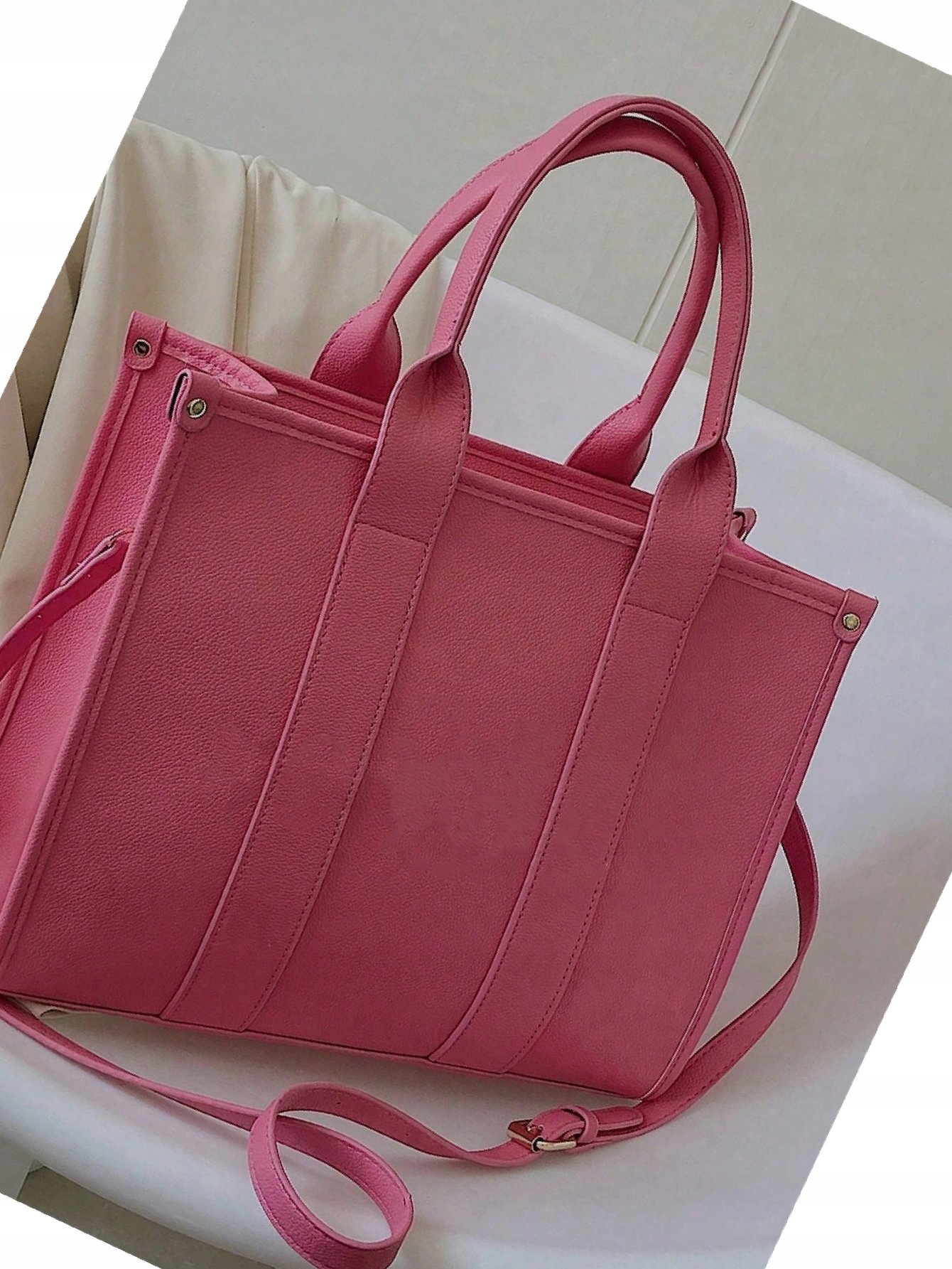 Taška Imitace kůže Shopperka Růžová Velká