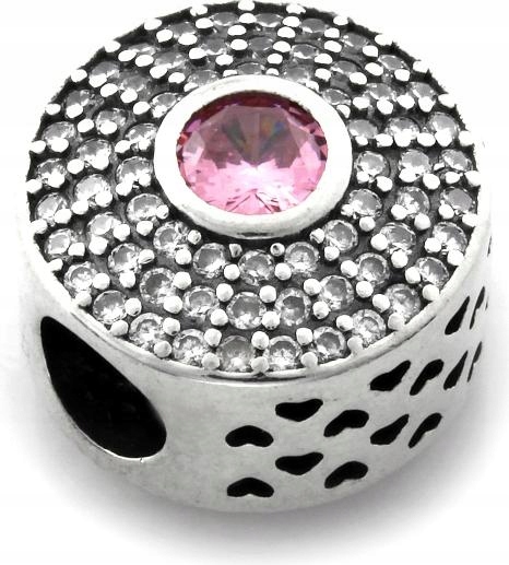 Přívěsek typu beads ze stříbra 925 na náramky, kulatý, s dámskými zirkony