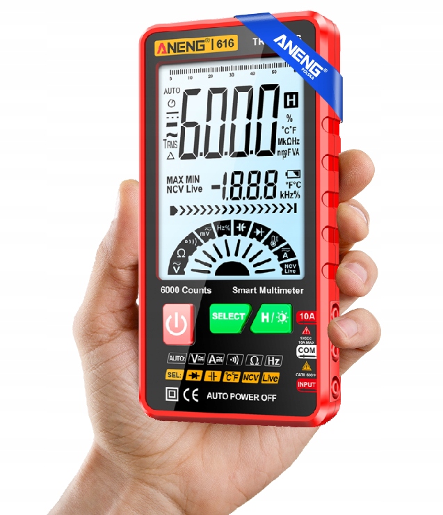 DIGITÁLNY MULTIMETER ANENG 616 LED+ PUZDRO 6000 POČÍTANIE