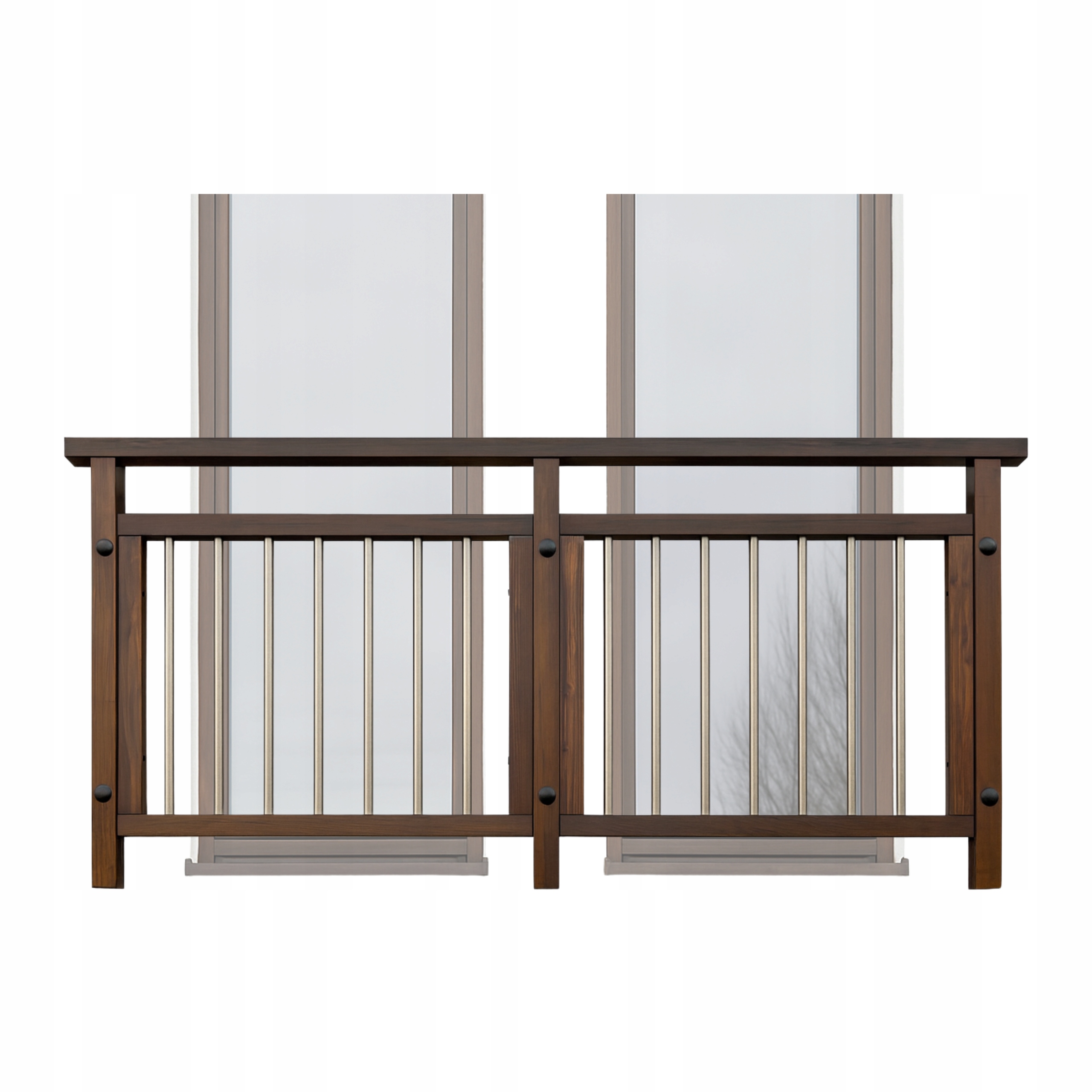 Francouzský Balkon Dřevěný ocelový – zábradlí ochranná okenní zábrana