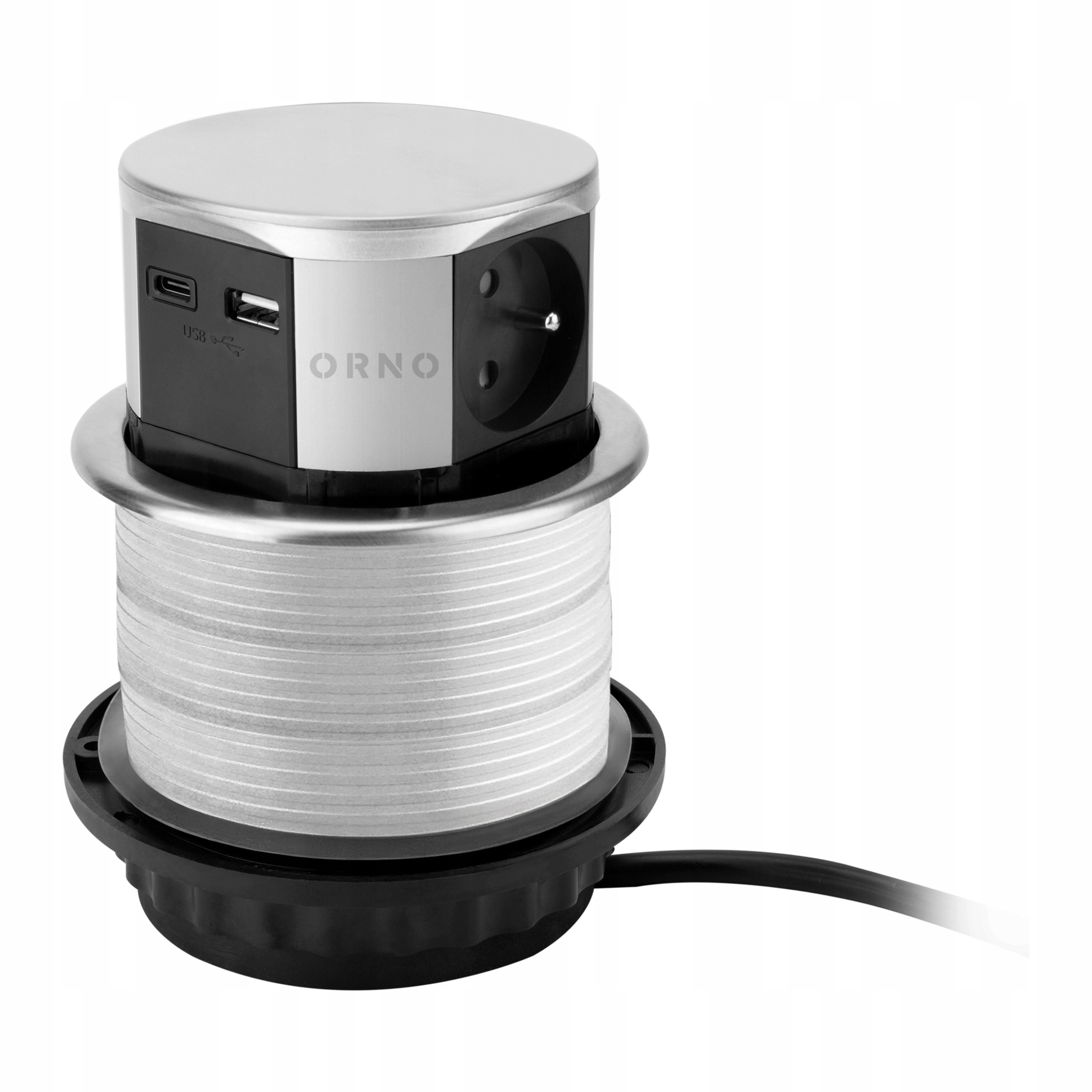 Trojitá výsuvná nábytková zásuvka s Usb nabíjačkou Typ A+c s káblom 1,5 m