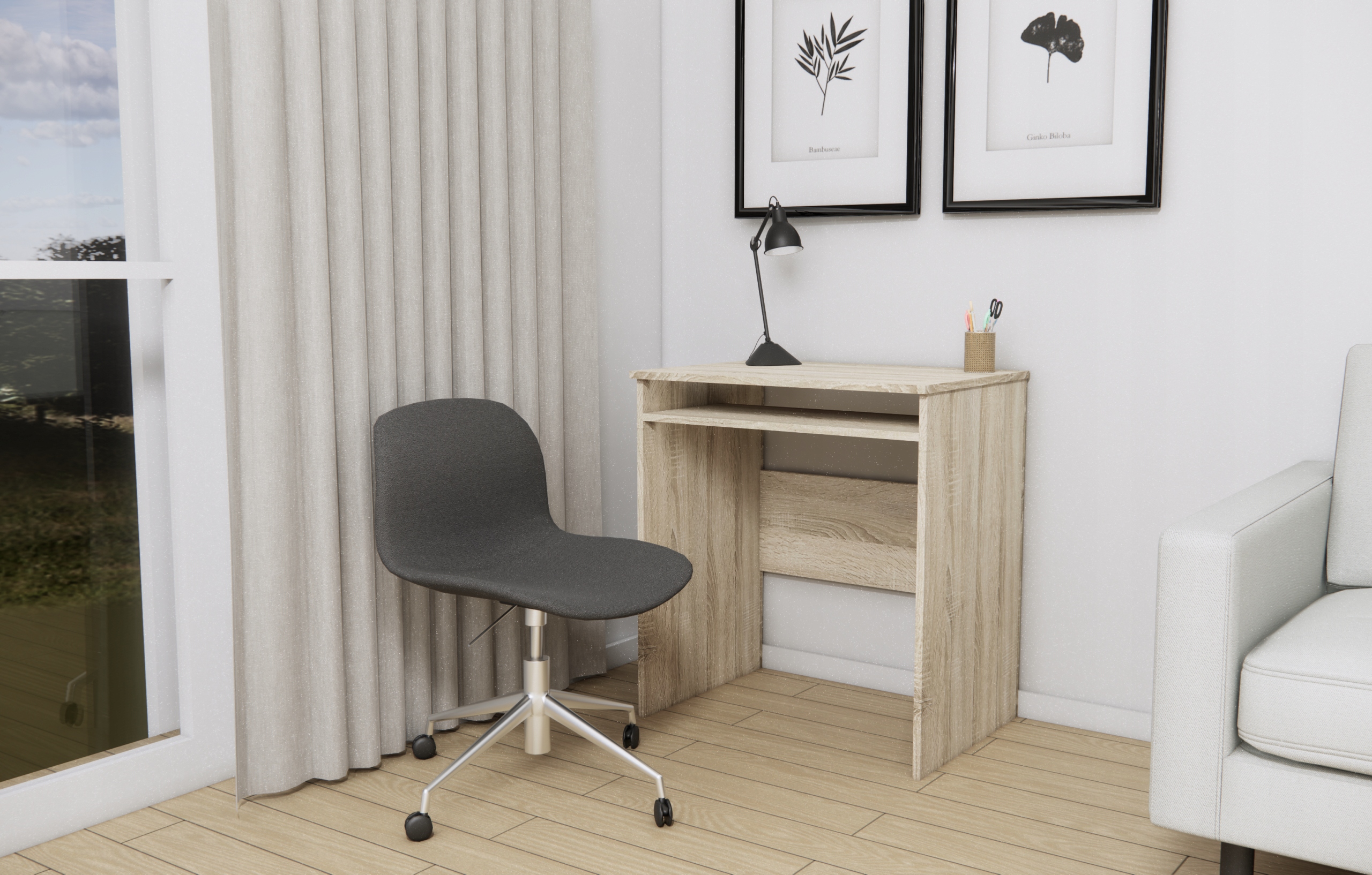 Biurko, małe, dąb sonoma, szkolne, toaletka, komputerowe Marka inna