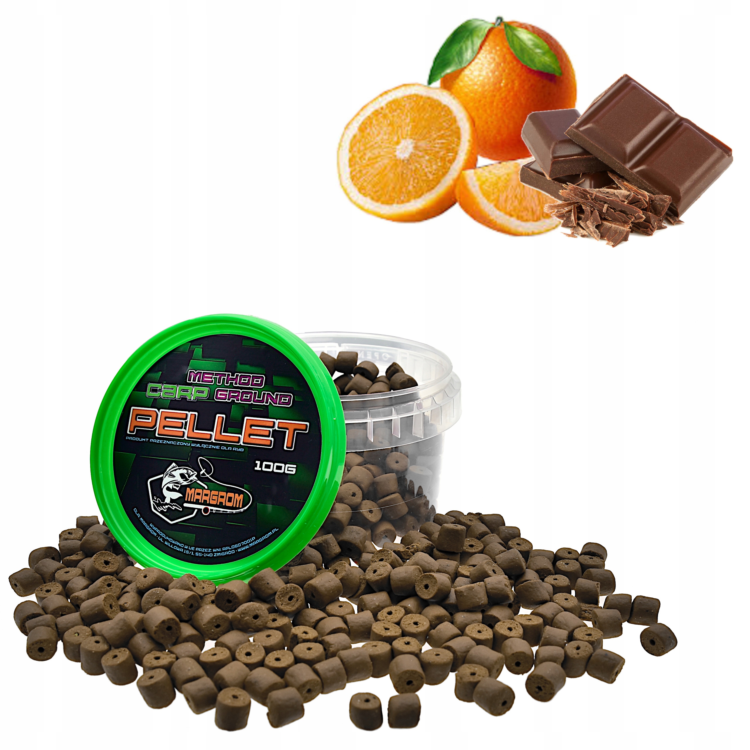 Pellet Haczykowy Margrom 8mm 100g Czekolada Orange